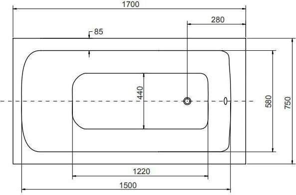 Vann Besco Talia, 170x75cm цена и информация | Vannid | hansapost.ee