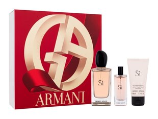 Komplekt Giorgio Armani Si naistele: Eau de Parfum EDP, 100 ml + Eau de Parfum EDP, 15 ml + kehakreem, 50 ml price and information | Parfüümid naistele | hansapost.ee