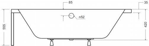 Vann Besco Avita, 150x75 cm, vasakpoolne hind ja info | Vannid | hansapost.ee