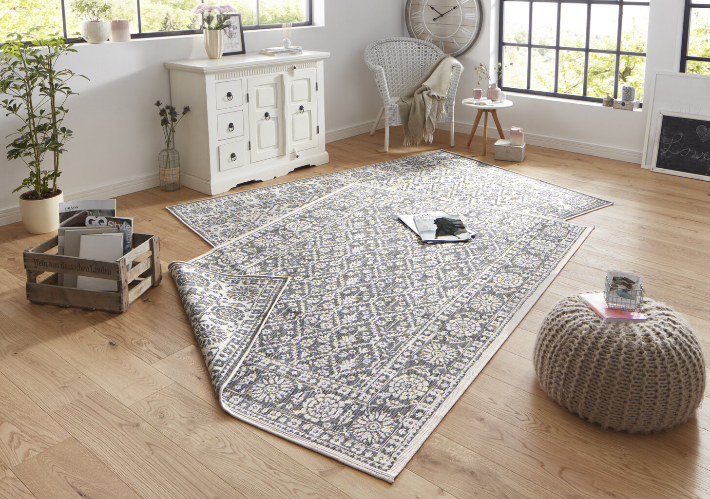 Vaip NORTHRUGS Twin Curacao Grey Cream, 120x170 cm hind ja info | Vaibad | hansapost.ee