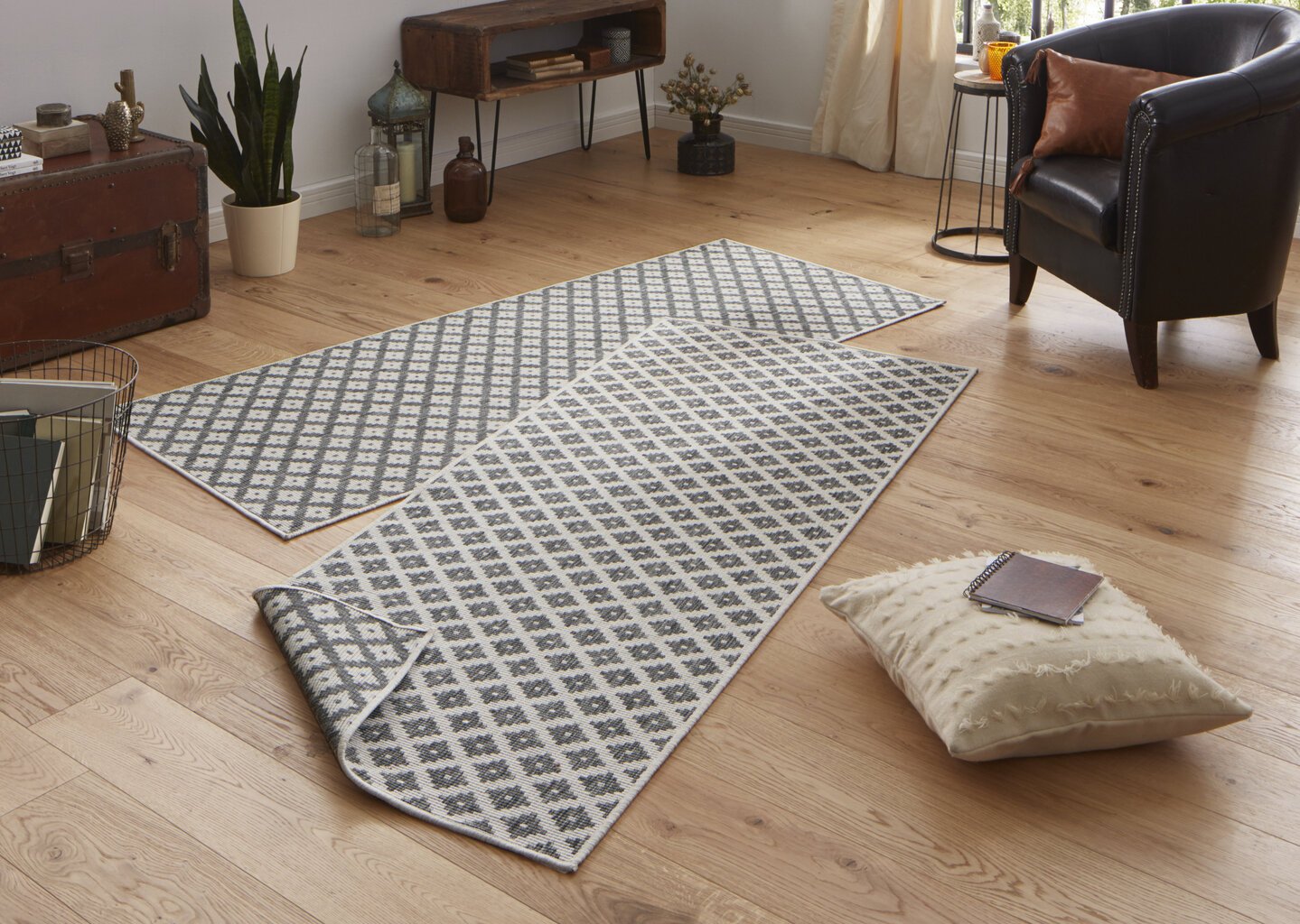 Vaip NORTHRUGS Twin Nizza Grey Cream, 80x350 cm price and information | Vaibad | hansapost.ee