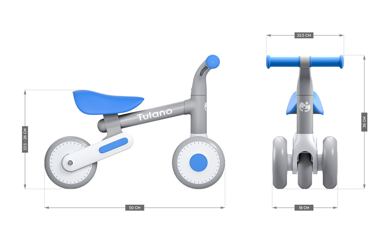 Kolmerattaline tasakaaluliikur Tulano Scout 20, sinine/hall цена и информация | Jooksurattad lastele | hansapost.ee