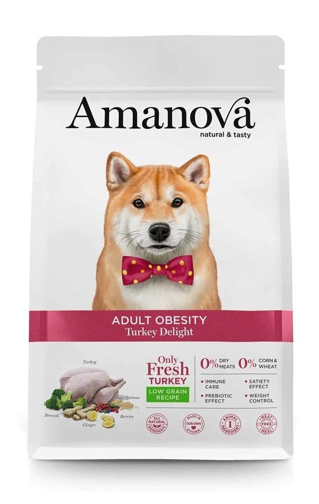 Amanova Adult Obesity Turkey Delight täiskasvanud koertele kalkuniga, 2 kg цена и информация | Koerte kuivtoit ja krõbinad | hansapost.ee