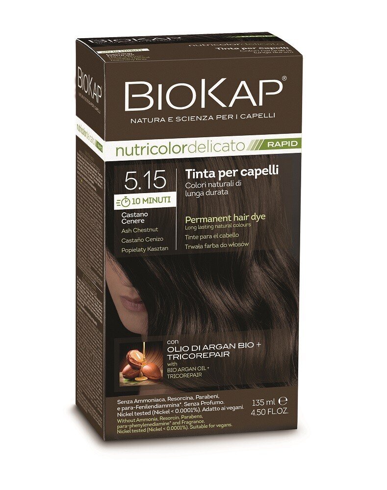 Biokap Nutricolor Delicato Rapid 5.15 / tuhkkastan / kiir-püsivärv hind ja info | Juuksevärvid | hansapost.ee