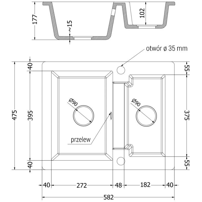 Graniitvalamu Mexen Carlo segistiga Flora 6518-73-670401-70-B, must/hõbedane metallik цена и информация | Köögivalamud | hansapost.ee