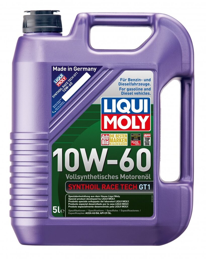 Täissünteetiline õli Liqui Moly Race Tech 5L GT1 10W60 hind ja info | Mootoriõlid | hansapost.ee