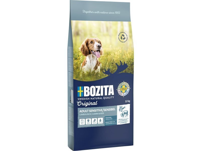 Bozita Original Sensitive Digestion igas suuruses ja tõugu täiskasvanud koertele lambaliha ja riisiga, 12 kg цена и информация | Koerte kuivtoit ja krõbinad | hansapost.ee