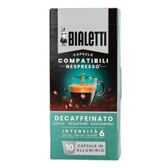 Bialetti Nespresso Decaf - упаковка из 10 капсул цена и информация | Pole täpsustatud Продукты питания | hansapost.ee