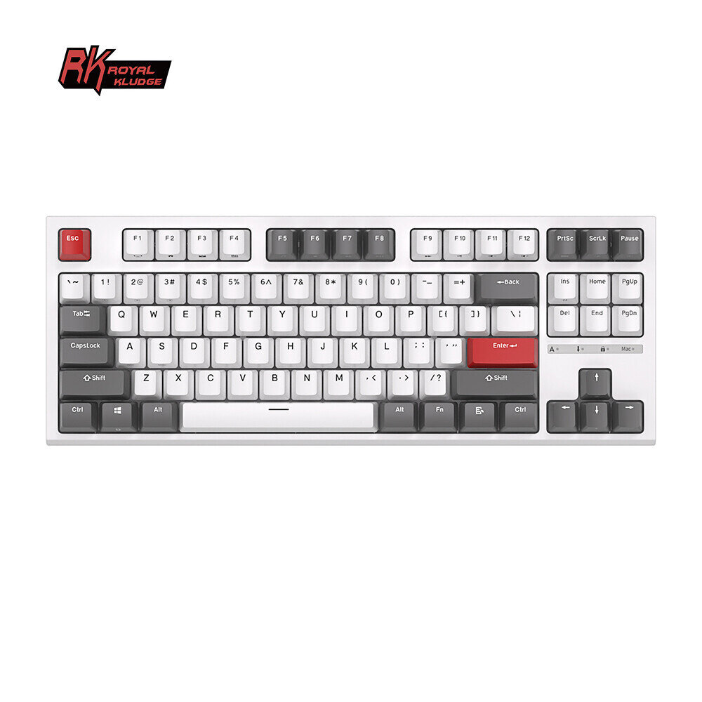 Klaviatuur Royale Kludge RK R87, Red Switches, Valge цена и информация | Klaviatuurid | hansapost.ee