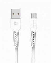 Kaabel Swissten Micro-USB 1.2m, Valge price and information | Mobiiltelefonide kaablid | hansapost.ee