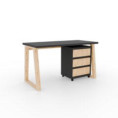 Письменный стол ADRK Furniture Iwo I, черный/коричневый цена и информация | Компьютерные, письменные столы | hansapost.ee