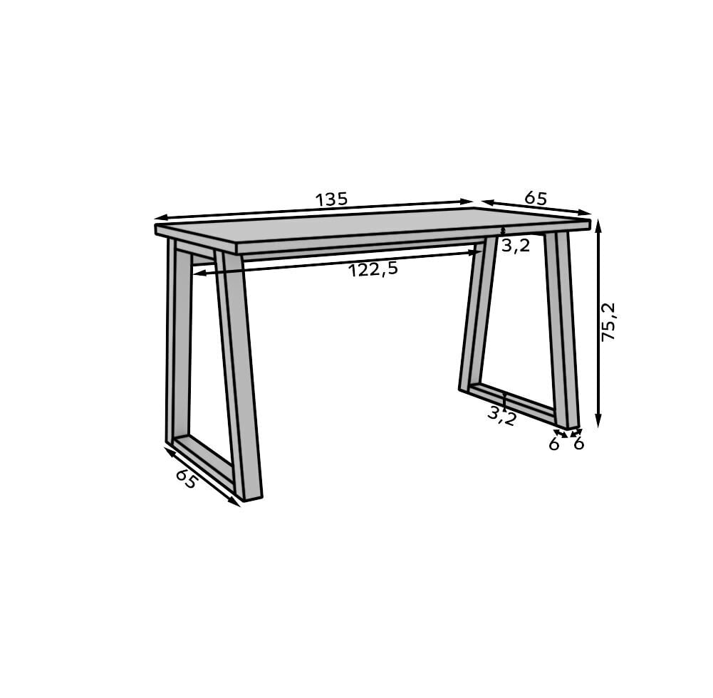 Kirjutuslaud ADRK Furniture Iwo, must/pruun цена и информация | Arvutilauad, kirjutuslauad | hansapost.ee