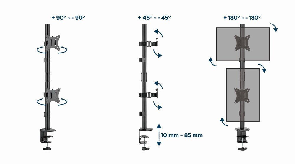 Gembird MA-D2-02 hind ja info | Monitori kinnitused | hansapost.ee