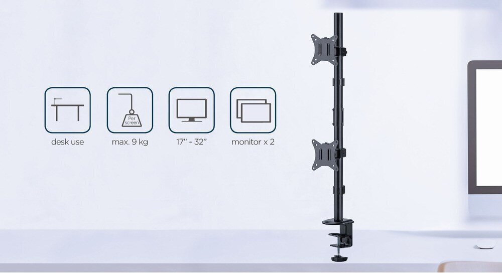 Gembird MA-D2-02 цена и информация | Monitori kinnitused | hansapost.ee