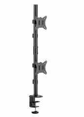 Monitora stiprinājums Gembird Adjustable 2-display Vertical Desk Mount цена и информация | Кронштейны для монитора | hansapost.ee