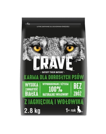 Crave täiskasvanud koertele lamba- ja veiselihaga 2,8 kg цена и информация | Koerte kuivtoit ja krõbinad | hansapost.ee