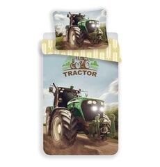 Laste voodipesukomplekt Tractor Green 140×200 cm, 2-osaline hind ja info | Laste voodipesu | hansapost.ee