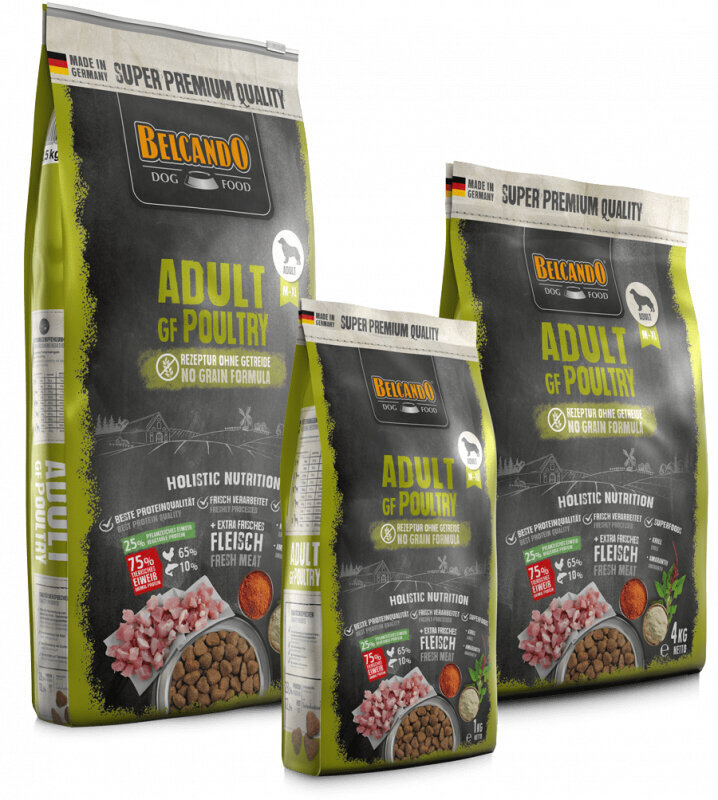 Belcando Adult Grain Free koos linnulihaga, 4 kg hind ja info | Koerte kuivtoit ja krõbinad | hansapost.ee