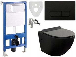 Kahjustatud pakendiga toode. WC komplekt Mexen 5in1 Fenix Slim koos wc-potiga Lena Rimless Slim, Black hind ja info | Sanitaartehnika defektiga pakendis | hansapost.ee