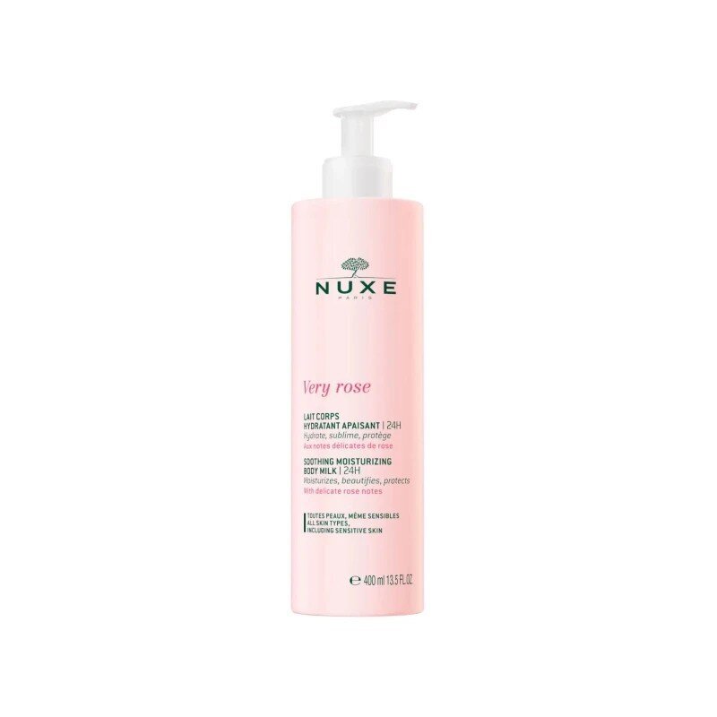 Rahustav ja niisutav kehapiim Nuxe Very Rose Soothing Moisturizing Body Milk 24H, 400 ml цена и информация | Kehakreemid, kehaõlid ja losjoonid | hansapost.ee