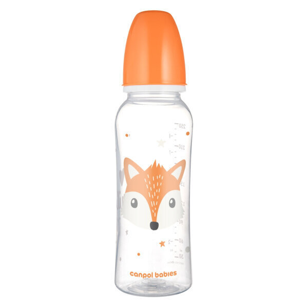 Kitsa kaelaga lutipudel Canpol Cute Animals 250ml, oranž (11/841) цена и информация | Lutipudelid ja tarvikud | hansapost.ee