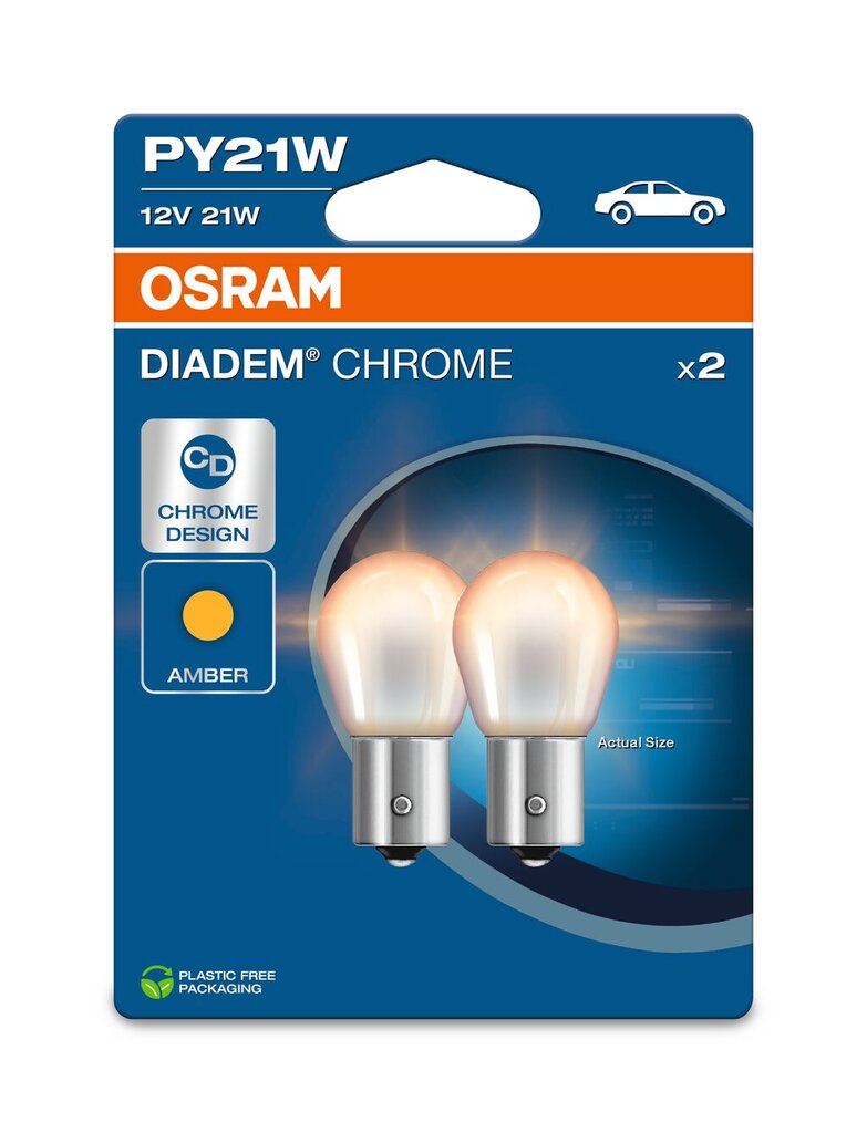 Autopirn Osram Diadem Chrome PY21W 12V BAU15S цена и информация | Autopirnid | hansapost.ee