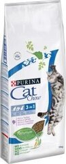 Purina Cat Chow Feline 3in1 kalkuniga, 15 kg price and information | Kassi kuivtoit ja kassikrõbinad | hansapost.ee