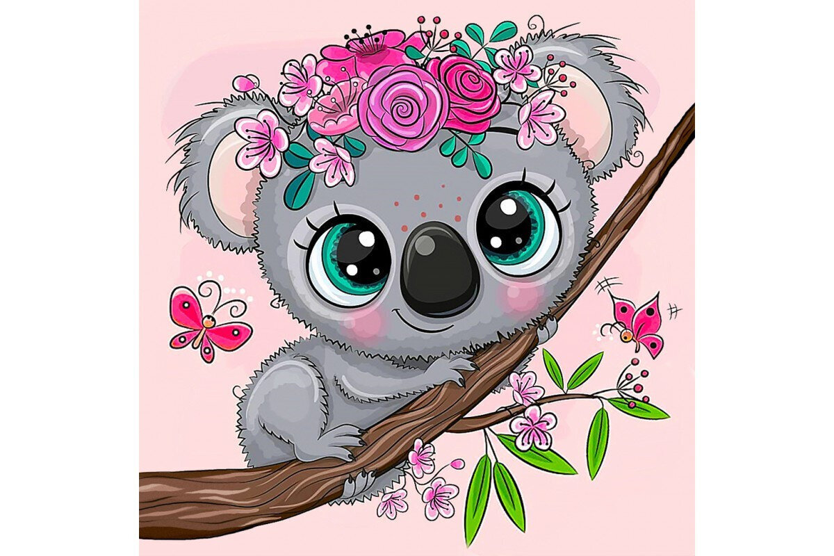 Teemantmosaiik Väike Koala DP2529, 20x20 cm цена и информация | Teemantmaalide komplektid | hansapost.ee