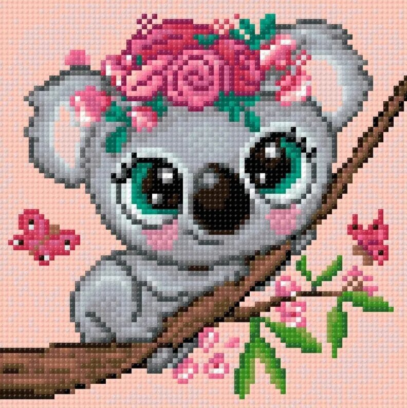 Teemantmosaiik Väike Koala DP2529, 20x20 cm цена и информация | Teemantmaalide komplektid | hansapost.ee