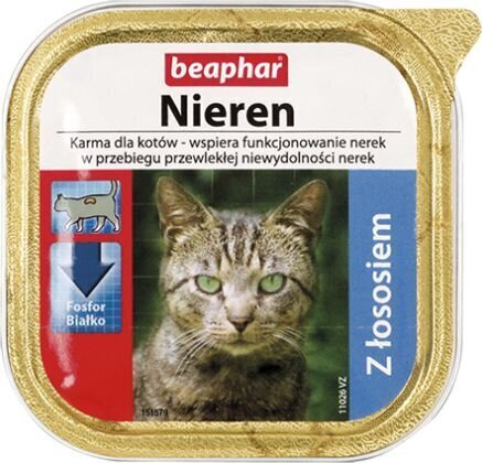 Beaphar Nieren Diet Taurin mix tauriiniga, kana, lõhe, lambaliha ja pardiga, 6x100 g hind ja info | Kassikonservid | hansapost.ee