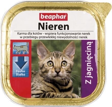 Beaphar Nieren Diet Taurin mix tauriiniga, kana, lõhe, lambaliha ja pardiga, 6x100 g hind ja info | Kassikonservid | hansapost.ee