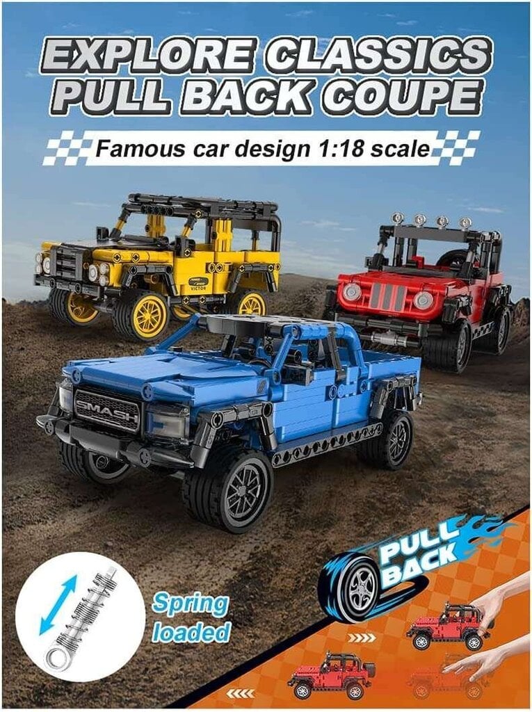 Blocks Adventure Off-Roader Pull-back Terrain Sõiduk Cada C52027W 317 tk. hind ja info | Klotsid ja konstruktorid | hansapost.ee