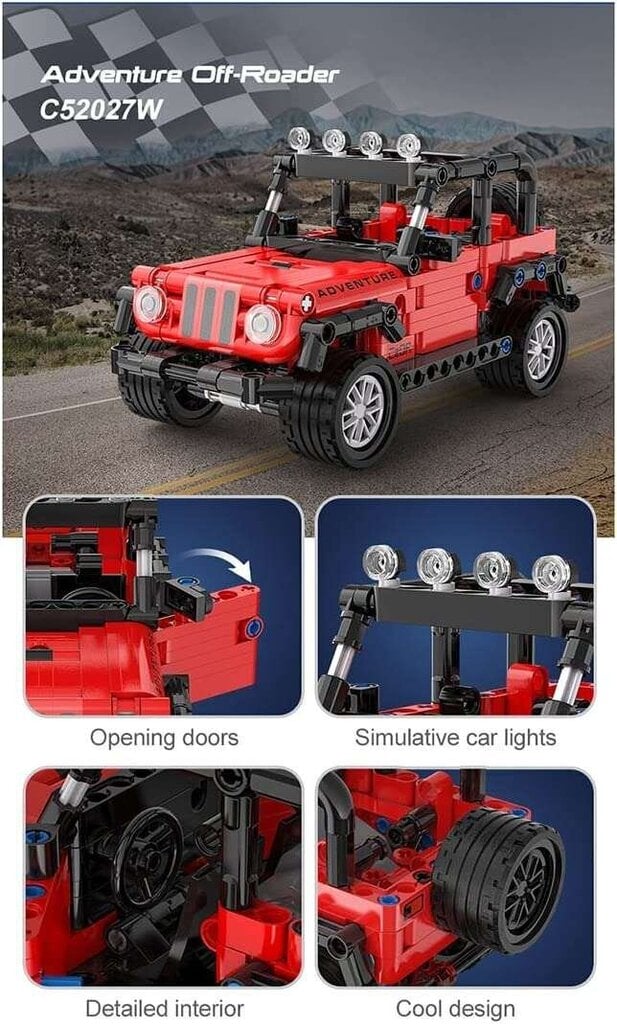 Blocks Adventure Off-Roader Pull-back Terrain Sõiduk Cada C52027W 317 tk. hind ja info | Klotsid ja konstruktorid | hansapost.ee