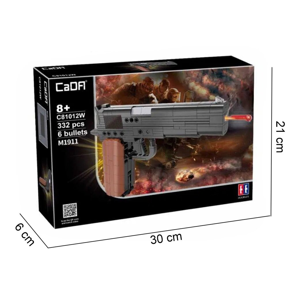 Kostrukor püstol Constructorius CaDA M1911 + 6 kuuli 332 tk. C81012W hind ja info | Klotsid ja konstruktorid | hansapost.ee