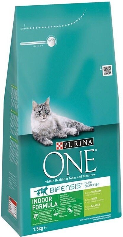 Purina One kuivtoit kassidele, kalkuniga, 1,5 kg цена и информация | Kassi kuivtoit ja kassikrõbinad | hansapost.ee