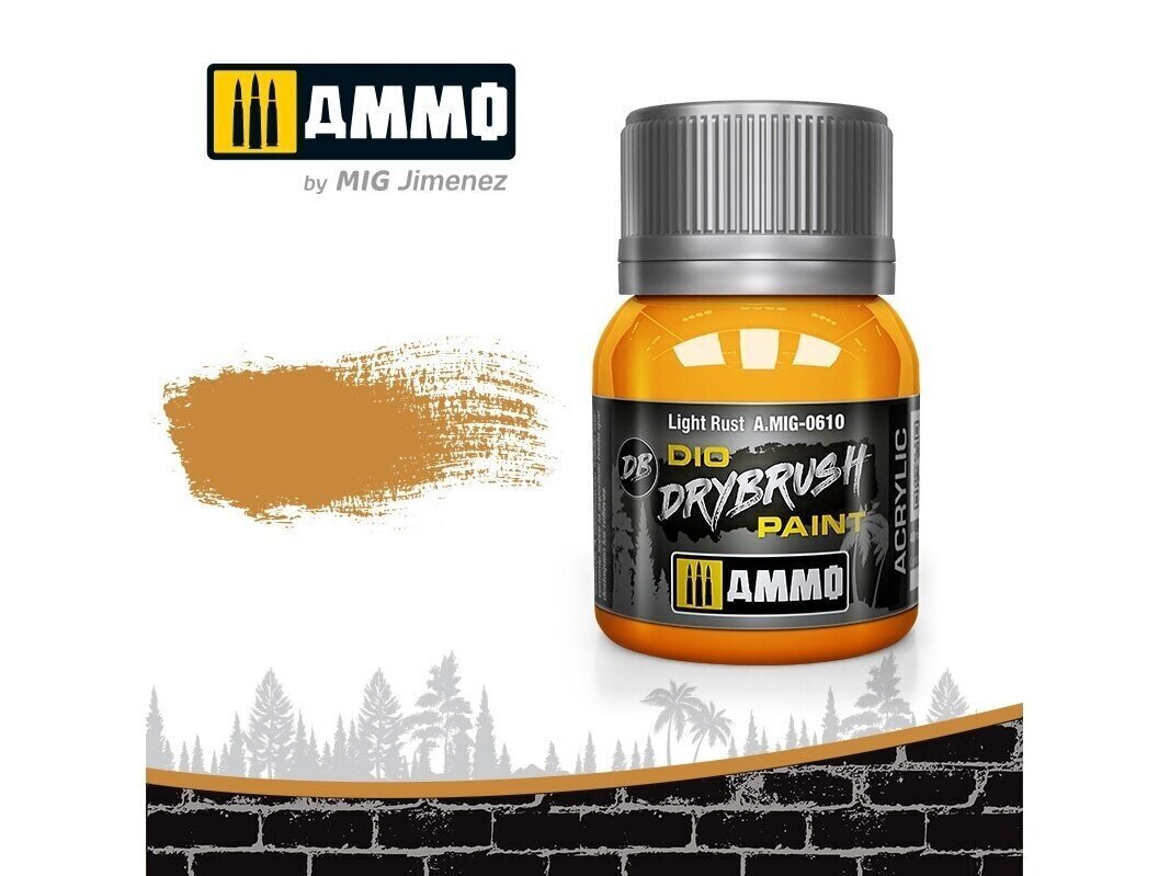 AMMO MIG - DRYBRUSH Light Rust, 40ml, 0610 цена и информация | Kunstitarbed, voolimise tarvikud | hansapost.ee