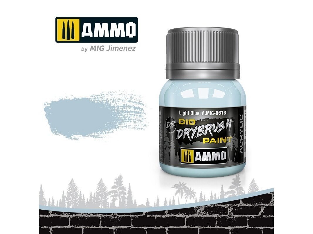 AMMO MIG - DRYBRUSH Light Blue, 40ml, 0613 цена и информация | Kunstitarbed, voolimise tarvikud | hansapost.ee