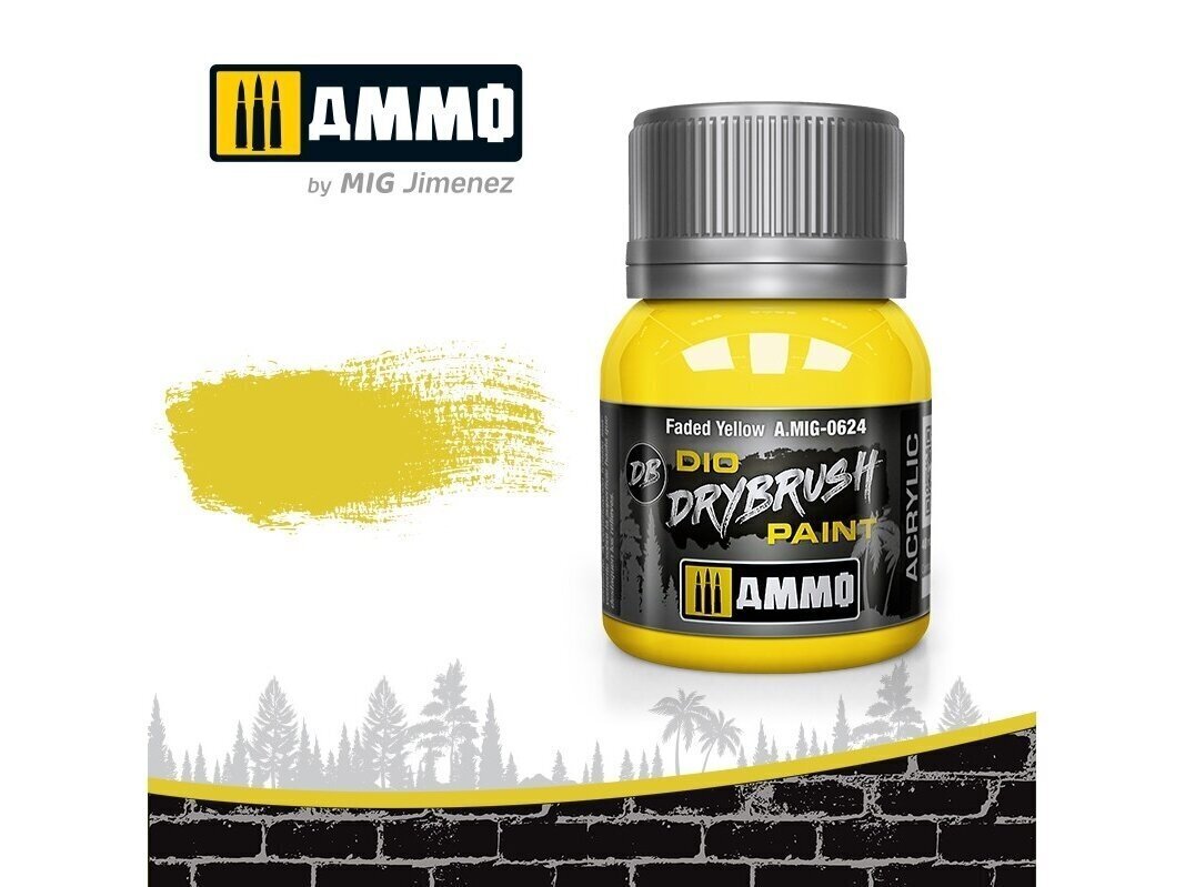 AMMO MIG - DRYBRUSH Faded Yellow, 40ml, 0624 цена и информация | Kunstitarbed, voolimise tarvikud | hansapost.ee