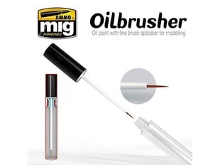 Масляная краска с аппликатором с тонкой кистью AMMO MIG - Oilbrusher - MEDIUM SOIL цена и информация | Принадлежности для рисования, лепки | hansapost.ee