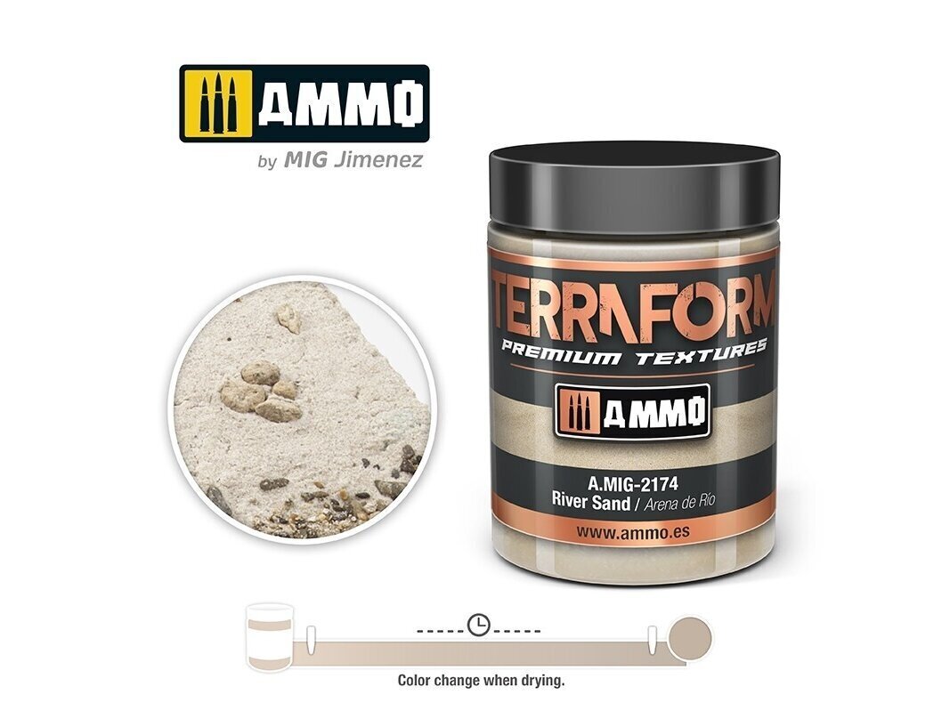 AMMO MIG - TERRAFORM River Sand, 100ml, 2174 hind ja info | Kunstitarbed, voolimise tarvikud | hansapost.ee