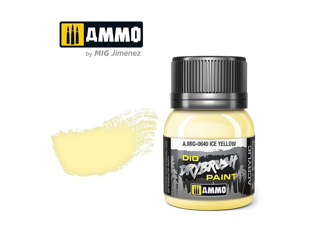 Värv Ammo Mig Drybrush Ice Yellow 0640, 40 ml, kollane hind ja info | Kunstitarbed, voolimise tarvikud | hansapost.ee