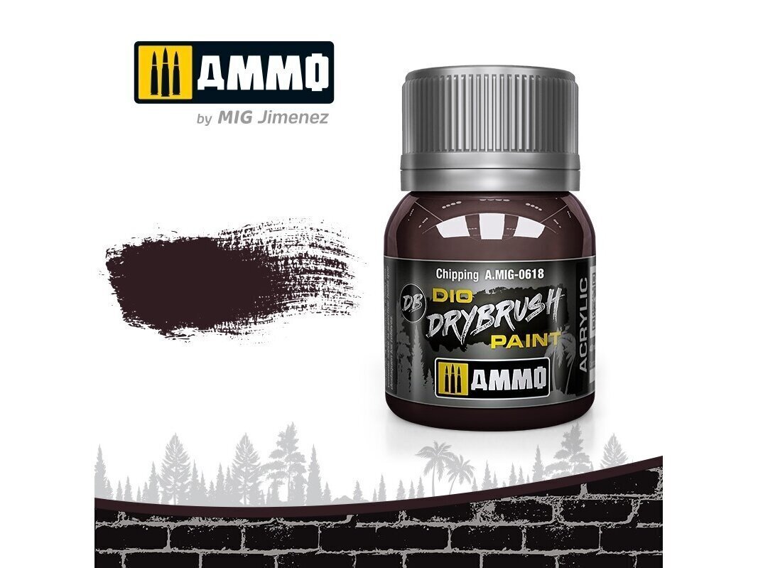 AMMO MIG - DRYBRUSH Chipping, 40ml, 0618 цена и информация | Kunstitarbed, voolimise tarvikud | hansapost.ee