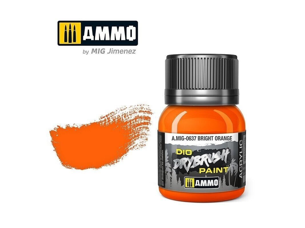 Värv Ammo Mig Drybrush Bright Orange 0637, 40 ml, oranž hind ja info | Kunstitarbed, voolimise tarvikud | hansapost.ee