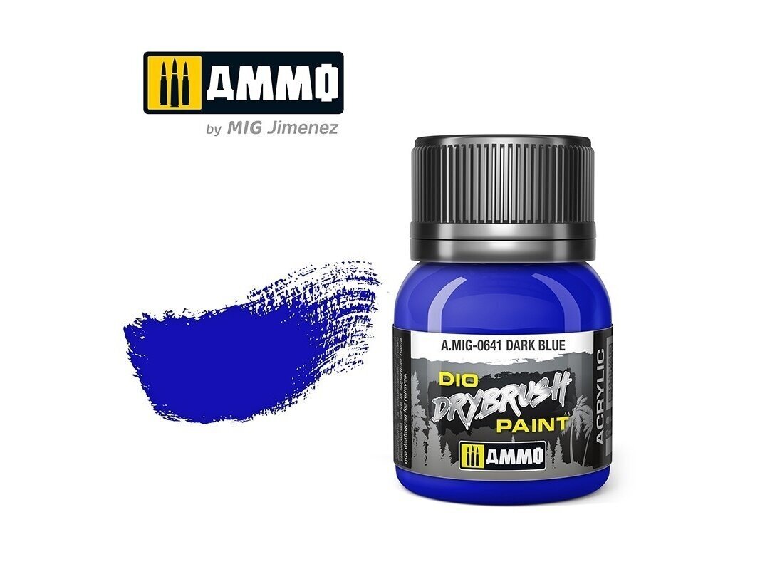 Värv Ammo Mig Drybrush Dark Blue 0641, 40 ml, sinine цена и информация | Kunstitarbed, voolimise tarvikud | hansapost.ee