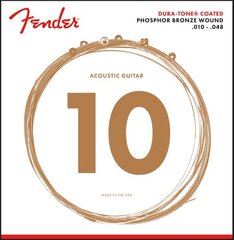 Струны для акустической гитары Fender Phosphor Bronze Dura-Tone Coated 10-48 цена и информация | Принадлежности для музыкальных инструментов | hansapost.ee