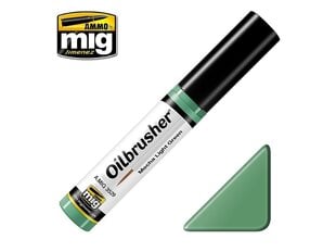 Масляная краска с аппликатором с тонкой кистью AMMO MIG - Oilbrusher - MECHA LIGHT GREEN цена и информация | Принадлежности для рисования, лепки | hansapost.ee