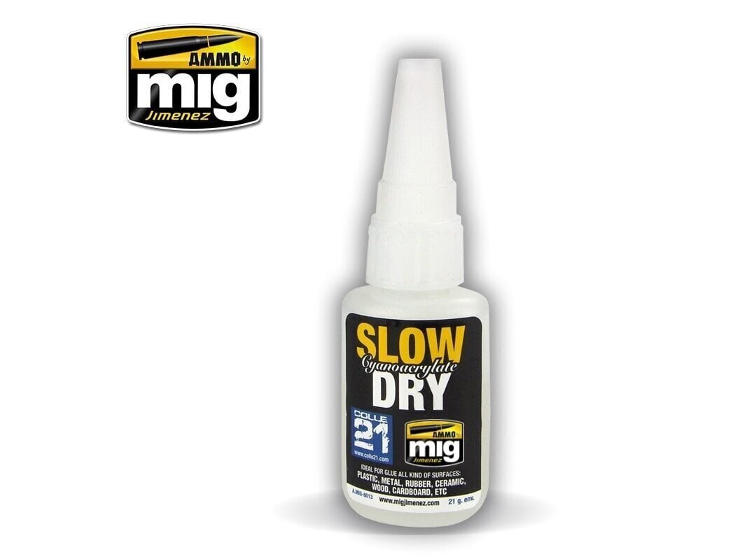 AMMO MIG - SLOW DRY CYANOACRYLATE (Liim) 21gr, 8013 hind ja info | Kunstitarbed, voolimise tarvikud | hansapost.ee