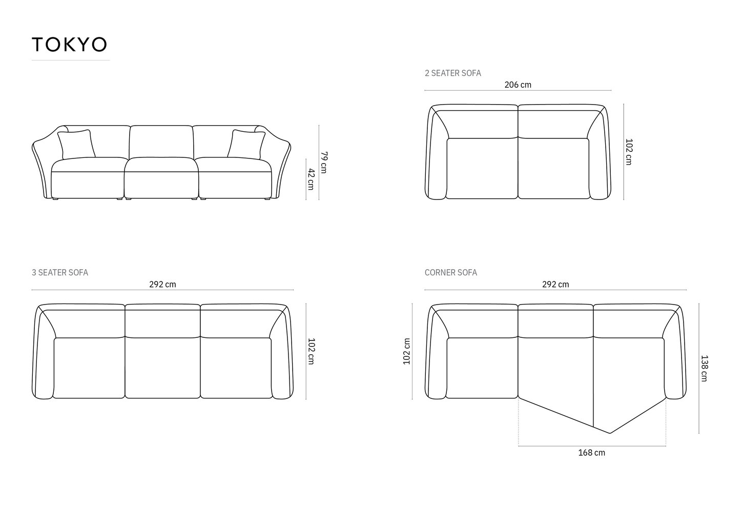 Diivan Cosmopolitan Design Tokyo 3, sinine price and information | Diivanvoodid ja diivanid | hansapost.ee