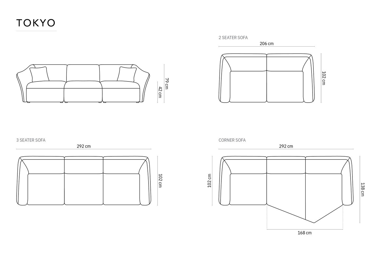 Diivan Cosmopolitan Design Tokyo 3, hall hind ja info | Diivanvoodid ja diivanid | hansapost.ee