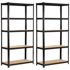 2-riiuliga komplekt Akord, 80x40x180 cm, must/pruun price and information | Shelves | hansapost.ee